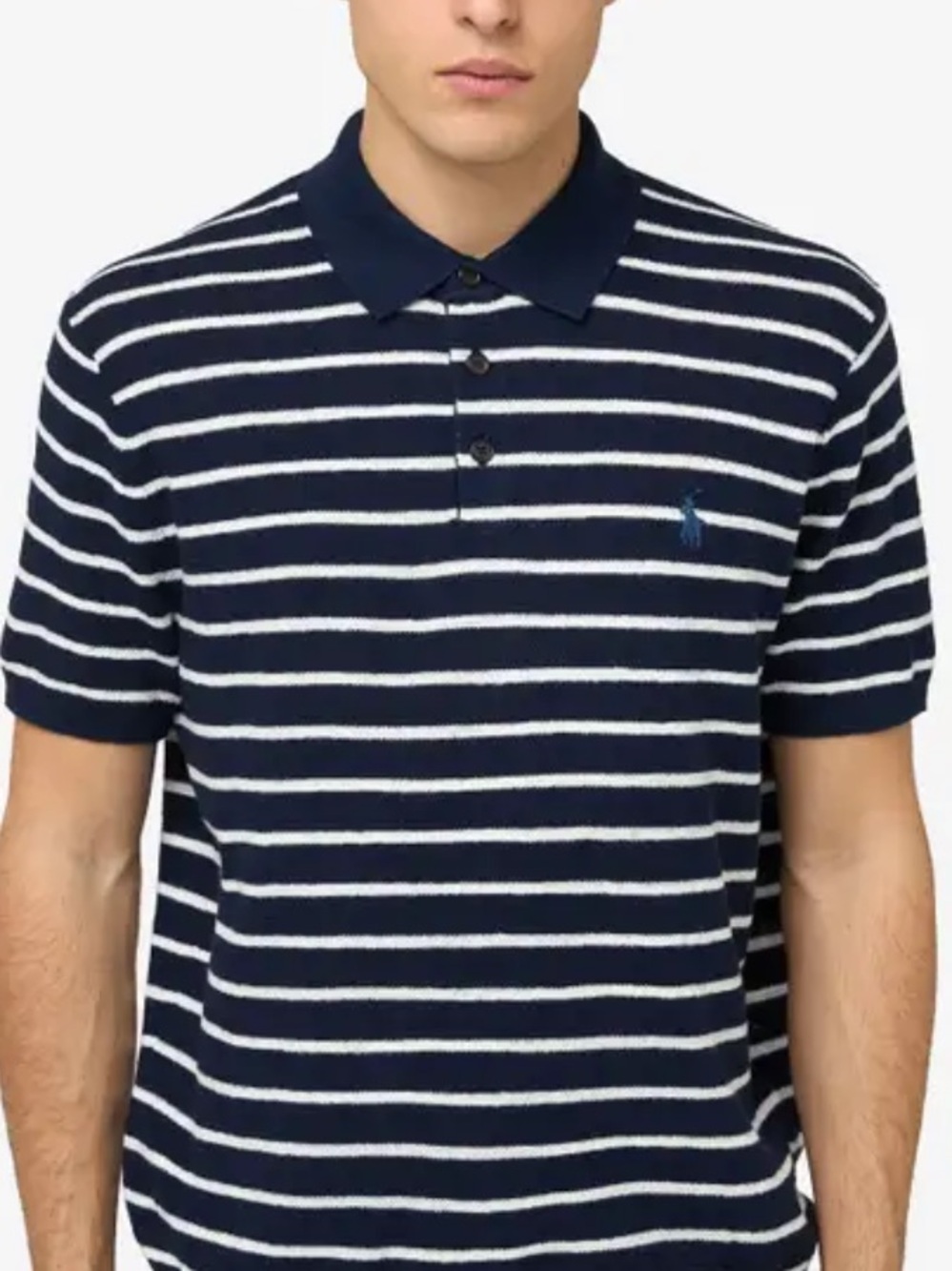 Ralph Lauren Navy and White Striped Polo